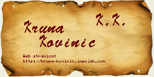 Kruna Kovinić vizit kartica